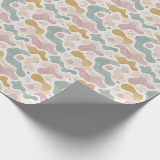 Papier Cadeau Pastel Abstract Organic Shapes Pattern  (Coin)
