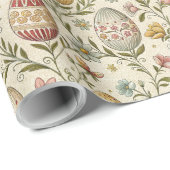 Papier Cadeau Pastel ancien oeufs de Pâques papier d'emballage (Coin rond)