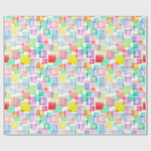 Papier Cadeau Pastel Aquarelle Géométrique Moderne Monogramme Pe (Plat)