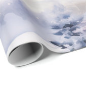 Papier Cadeau Pastel Aquarelle hiver Forêt Motif (Coin rond)