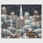 Papier Cadeau Pastel Aquarelle hiver Forêt Motif (Plat)