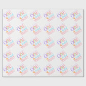 Papier Cadeau Pastel Arc-en-ciel 1er Anniversaire Papier d'envel (Plat)
