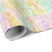 Papier Cadeau Pastel Arc-en-ciel Couleurs Scribbles (Coin rond)