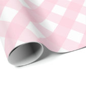 Papier Cadeau Pastel Baby Soft rose et blanc chèque cadeau Plaid (Coin rond)