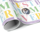Papier Cadeau Pastel Best Mom Ever Photo (Coin rond)