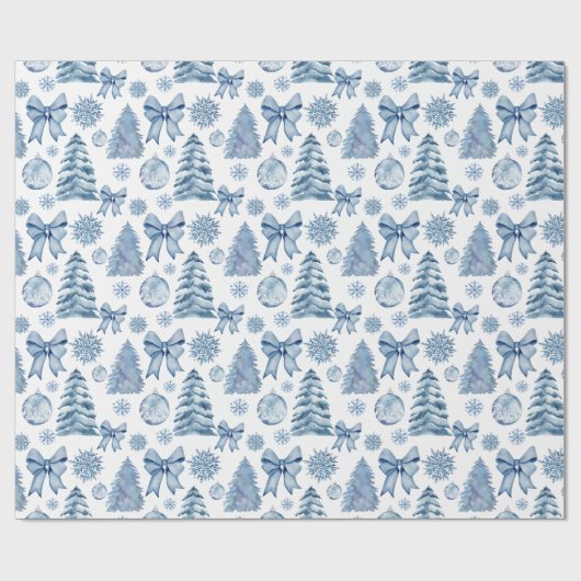 Papier Cadeau Pastel bleu argent arcs modernes cadeau de Noël (Plat)