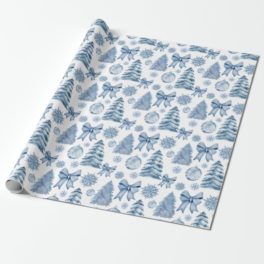 Papier Cadeau Pastel bleu argent arcs modernes cadeau de Noël (Déroulé)