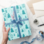 Papier Cadeau Pastel Blue Christmas Tree personnalisé Monogramme<br><div class="desc">Pastel Noël Arbre personnalisé Monogramme initial Papier d'enveloppement bleu</div>