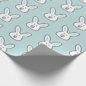 Papier Cadeau Pastel Blue Cute Bunny Motif de Pâques (Coin)