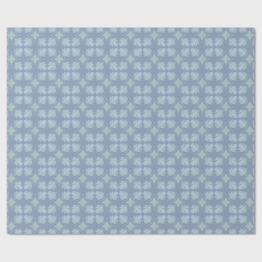 Papier Cadeau Pastel blue floral abstract repeat  (Plat)