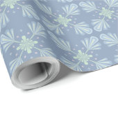 Papier Cadeau Pastel blue floral abstract repeat  (Coin rond)
