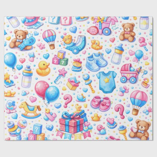 Papier Cadeau Pastel Blue Pink Toys (Plat)