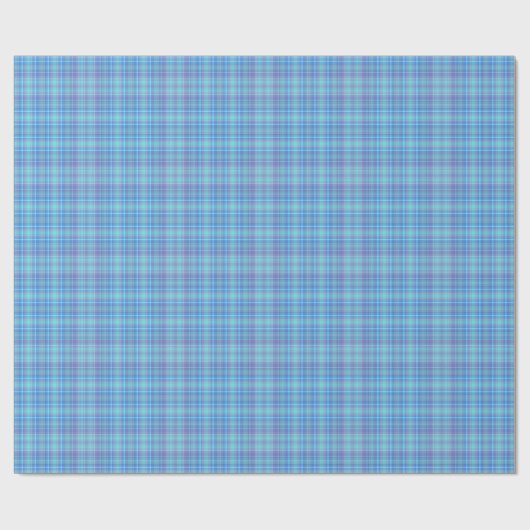 Papier Cadeau Pastel Blue Plaid Pattern (Plat)