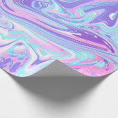 Papier Cadeau Pastel Blue & Purple Marble Texture liquide (Coin)