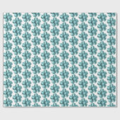 Papier Cadeau Pastel Blue Retro Daisy MOD Flower Mariage MCM (Plat)