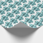 Papier Cadeau Pastel Blue Retro Daisy MOD Flower Mariage MCM (Coin)