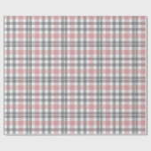 Papier Cadeau Pastel Blush Pink Gray White Plaid Pattern (Plat)