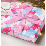 Papier Cadeau Pastel Blush Rose Bleu Coeurs Aimer Romantique<br><div class="desc">Pastel Blush Rose Bleu Bleu Coeur Aimer Papier Enveloppant Romantique.</div>