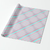 Papier Cadeau Pastel Blush rose et Bébé Bleu rayures (Déroulé)