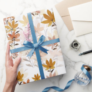 Papier Cadeau Pastel Boho Mustard Jaune Fleurs sauvages