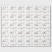 Papier Cadeau Pastel Boho Owl et Balloons Anniversaire (Plat)