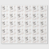 Papier Cadeau Pastel Boho Raccoon et Ballons Anniversaire (Plat)