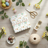 Papier Cadeau Pastel Bow Bunny Easter Pattern