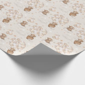 Papier Cadeau Pastel Brown Teddy Bear Hot Air Balloon Cloud Star (Coin)