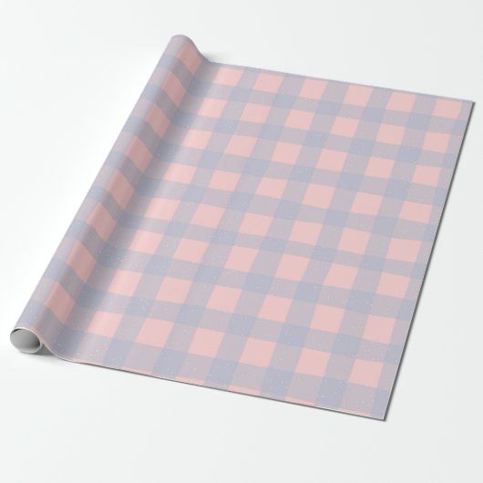Papier Cadeau Pastel Checkered Gingham Wrapping Paper (Déroulé)