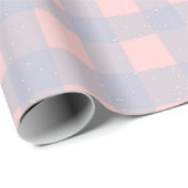 Papier Cadeau Pastel Checkered Gingham Wrapping Paper (Coin rond)