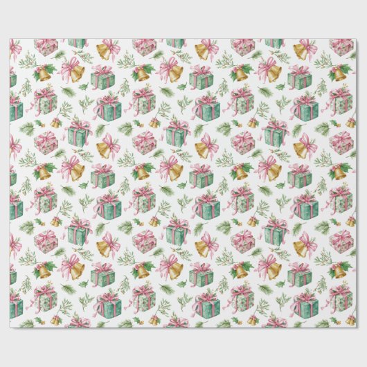 Papier Cadeau Pastel Christmas Pattern Wrapping Paper (Plat)