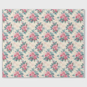 Papier Cadeau Pastel Christmas Poinsettia Holiday Pattern (Plat)