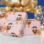 Papier Cadeau Pastel Christmas Safari Animaux Lion Rose<br><div class="desc">Ce pastel safari de Noël avec du papier d'emballage de lions donnera à vos cadeaux et cadeaux un look pastel doux. Il y a trois motifs différents,  qui correspondent parfaitement. Consultez nos autres fournitures de Noël pour plus d'articles assortis.</div>