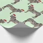 Papier Cadeau Pastel Christmas Safari Animaux Mint Zebra (Coin)
