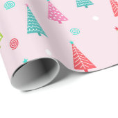 Papier Cadeau Pastel Christmas Wrapping Paper (Coin rond)