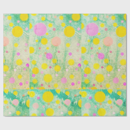 Papier Cadeau Pastel Circles sur Vert Arrière - plan brillant (Plat)