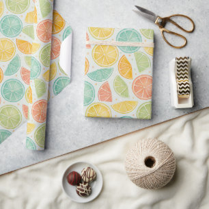 Papier Cadeau Pastel Citron à Points
