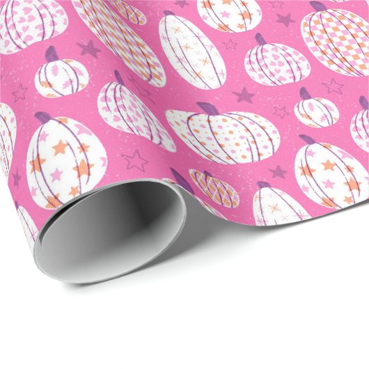 Papier Cadeau Pastel Citrouilles (Coin rond)