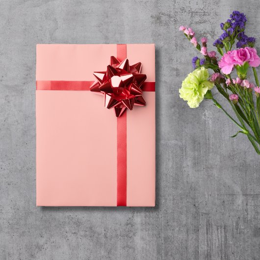 Papier Cadeau Pastel Coral Reef couleur unie | Classic Elegant
