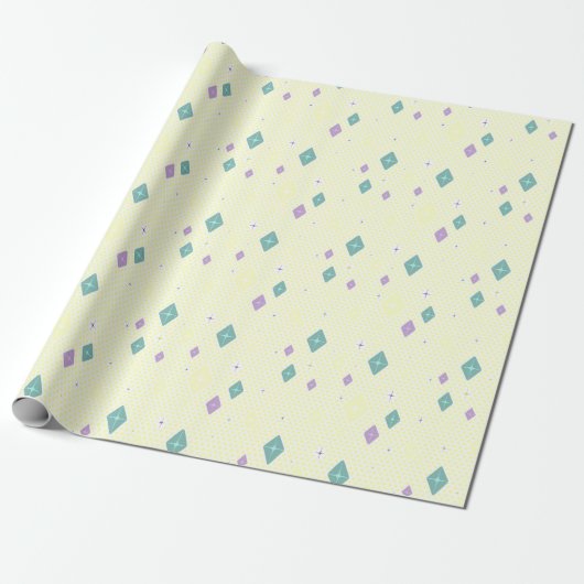 Papier Cadeau Pastel Crystal Star Pattern (Déroulé)
