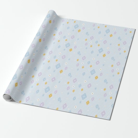 Papier Cadeau Pastel Crystal Star Pattern (Déroulé)