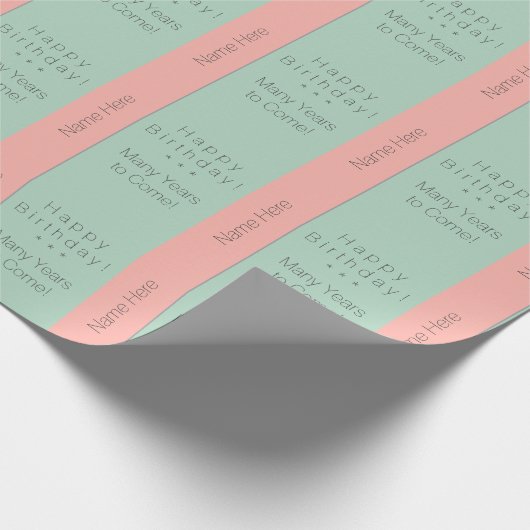 Papier Cadeau Pastel customisé Peach Soft Peach, Jungle Mist Ann (Coin)