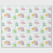 Papier Cadeau Pastel Cute Dragons Et Rainbows (Plat)