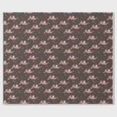 Papier Cadeau Pastel Cute Dragons Pattern Brown (Plat)