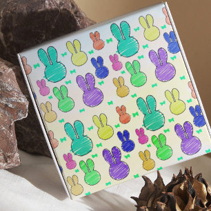 Papier Cadeau Pastel Cute Lapin Lapin Dessins Enfants Couleur Pr