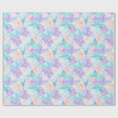 Papier Cadeau Pastel doux Floral & Verdure Motif de Pâques (Plat)