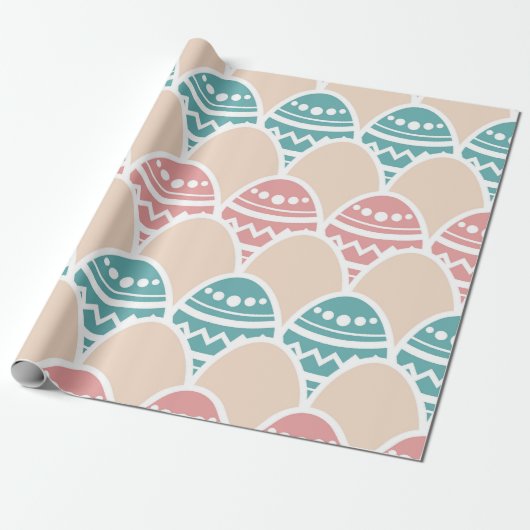 Papier Cadeau Pastel Easter Egg Motif (Déroulé)