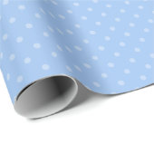 Papier Cadeau Pastel et petits pois bleu clair (Coin rond)