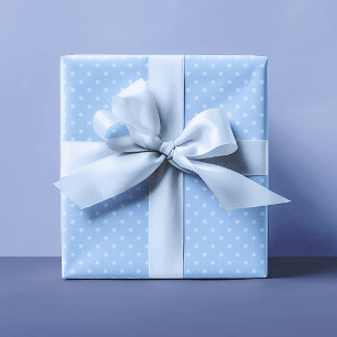 Papier Cadeau Pastel et petits pois bleu clair