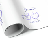 Papier Cadeau Pastel félicite 30ème anniversaire violet élégant (Coin rond)